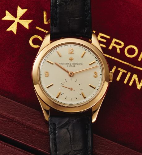 VACHERON CONSTANTIN REF. 4600 PINK GOLD.Vacheron Constantin, Genève, No. 514198, case No. 335100.Ref. 4600. Made in the 1950s..Very fine and rare, 18K pink gold wristwatch. Accompanied.by a fitted box.