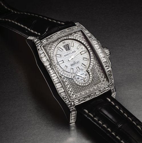 BREITLING REF. J28362 FLYING B FOR BENTLEY WHITE GOLD AND.DIAMONDS.Breitling for Bentley, Flying B Chronometer, Officially Certified Chronometer, No. 2 25, case No. 2276468.Ref. J 28362. Made in a limited edition of 25 pieces in circa 2008..Very fine and 