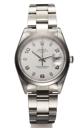 ROLEX REF. 15200 OYSTER PERPETUAL DATE STEEL.Rolex, Oyster Perpetual, Date, Superlative Chronometer Officially.Certified, case No. P262845, Ref. 15200. Made in 2000..Fine, center seconds, self-winding, water-resistant, stainless steel.Chronometer wristwat