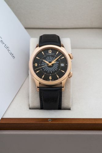 JAEGER-LECOULTRE MASTER MEMOVOX PINK GOLD LIMITED EDITION Jaeger-LeCoultre Master Memovox World Time No. 2689826, Ref. 174.2.96, No 006/250. Fine, center seconds, pink gold, gentleman's "World Time wristwatch with date, alarm and 2 crowns. Made in a limit