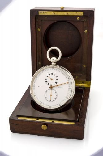 POSSIBELY BY JOSIAH EMERY,VERY IMPORTANT EARLY LEVER ESCAPEMENT,ONE OF ONLY 36 BELIEVED TO HAVE BEEN MADE. Signed by Gayetano Sanchez in London. Movement made circa 1790,later silver case with London hallmarks for 1831-1832. Very important silver Chronome