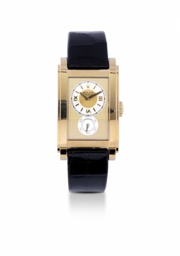 ROLEX PRINCE YELLOW GOLD Rolex, "Prince", case no.D785988, Ref. 5440. Made in 2005 Very fine, large, aerofoil shaped, 18K yellow gold Chronometer wristwatch with an 18K yellow gold Rolex double deployant clasp. Belle et élégante montre bracelet en or jaun