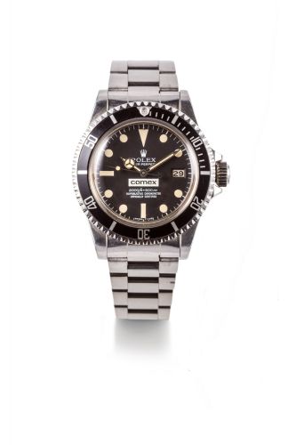 THE EXTREM ROLEX SEA-DWELLER COMEX FULL SET Rolex Comex 2273 ref. 1665, case no. 6657705 vers 1980 Very fine and rare stainless steel diver's wristwatch. Stainless steel "Oyster bracelet with "flip lock" deployant clasp signed Rolex. With all diver's Come