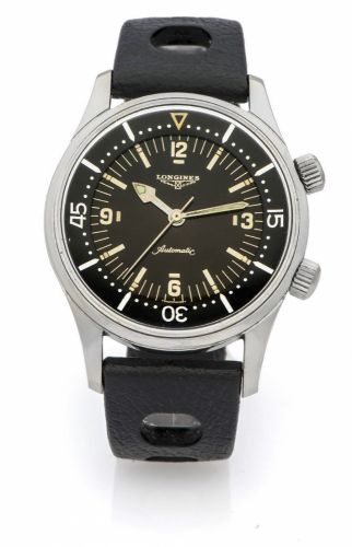 LONGINES LEGEND DIVER REF. 7594-3 DIVER STEEL A fine and very rare self-winding stainless steel diver's wristwatch.