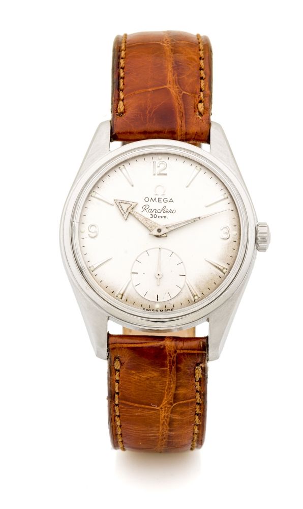 OMEGA RANCHERO, 30 MM. Very fine and rare, manual winding, steel, wristwatch, white dial.