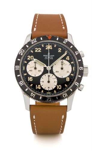 BREITLING UNITIME REF. 1765 STEEL Fine and rare manual winding stainless steel, chronograph wristwatch.