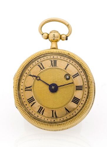 OUDIN, SMALL POCKET WATCH A fine and small, manual wind 18k yellow gold pocket watch.
