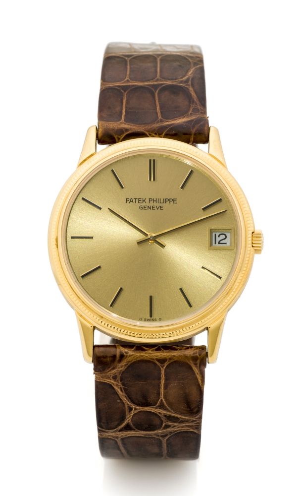 PATEK PHILIPPE, CALATRAVA, REF. 3602 A fine, self-winding 18k yellow gold wristwatch with date.