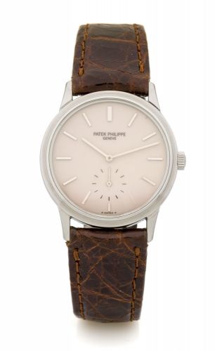 PATEK PHILIPPE, REF. 3718, STEEL A fine and rare, manual wind, stainless steel wristwatch made in 1989 for the Japanese market.