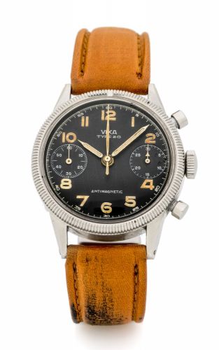 VIXA TYPE 20 STEEL MILITARY CHRONOGRAPH Fine and rare steel military chronograph, manual winding