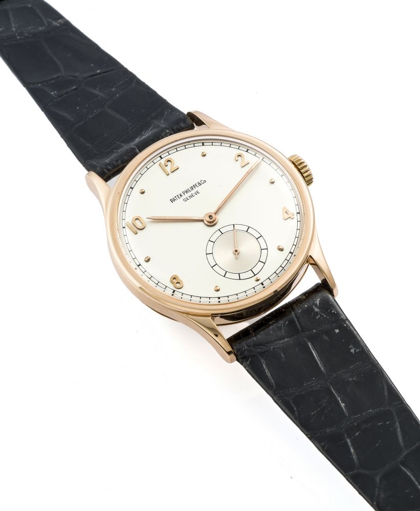 PATEK PHILIPPE REF. 1509 ROSE GOLD Very fine and rare, manual-winding, 18K rose gold wristwatch.