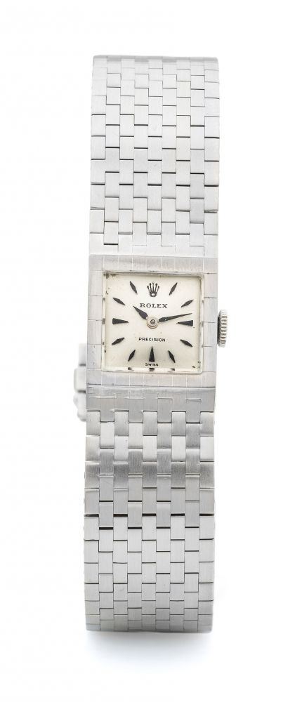 ROLEX, REF. 8209, BELT WATCH, WHITE GOLD A fine, manual wind, 18k white gold wristwatch.