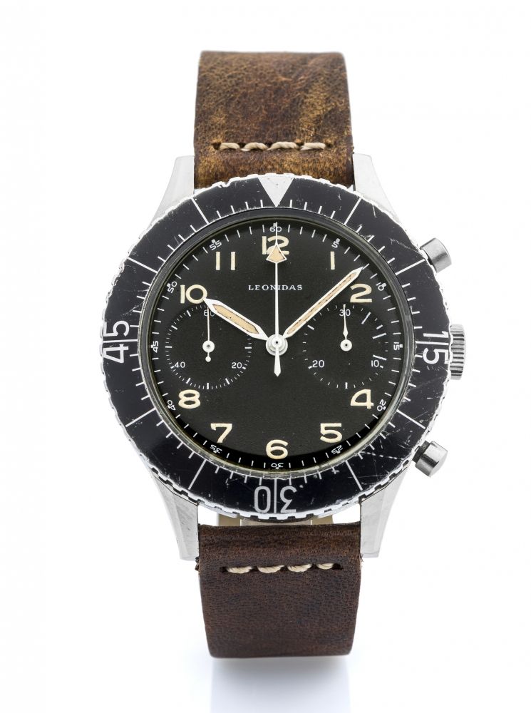 LEONIDAS, CP 2, ITALIAN MILITARY ISSUE, CHRONOGRAPH A fine, military-issued, manual wind, flyback chronograph wristwatch.