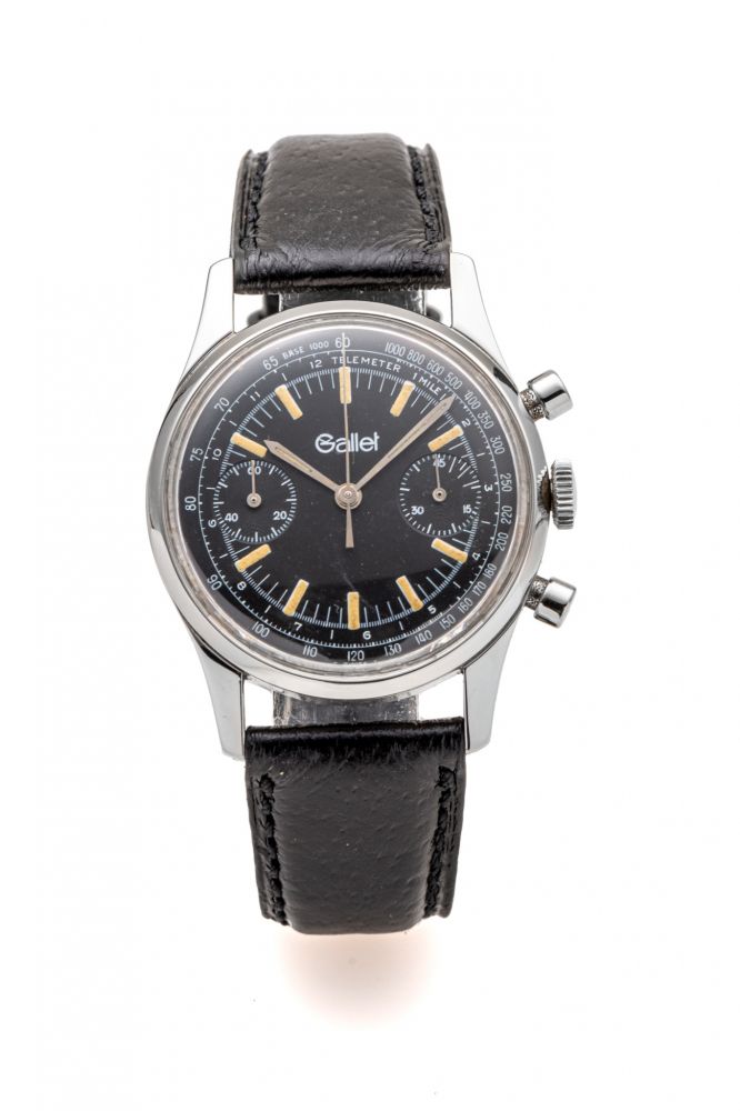GALLET, CHRONOGRAPH, BLACK DIAL