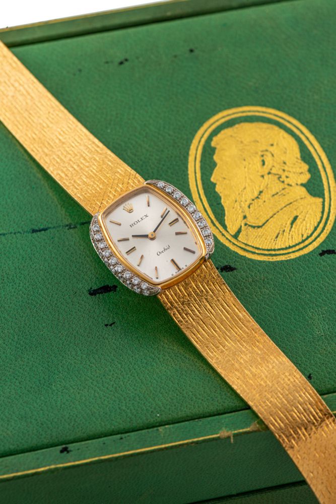 ROLEX, REF. 2912, ORCHID, DIAMOND AND YELLOW GOLD
