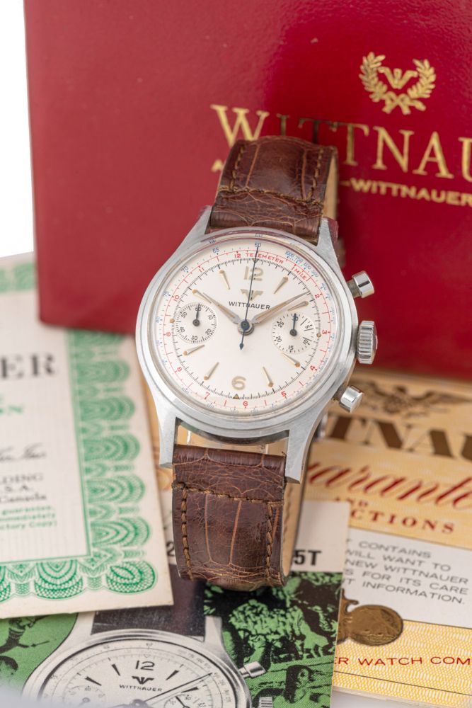 WITTNAUER, REF. 235T, CHRONOGRAPH, STEEL, ORIGINAL BOX AND WARRANTY