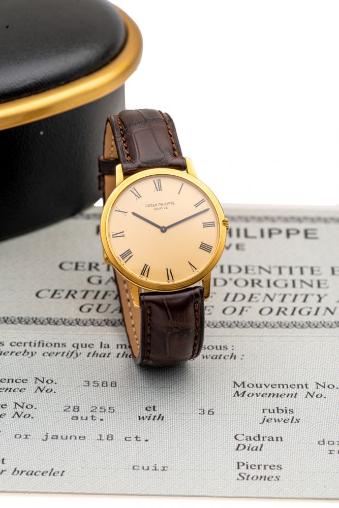 PATEK PHILIPPE, REF. 3588, AUTOMATIC, ORIGINAL BOX AND WARRANTY