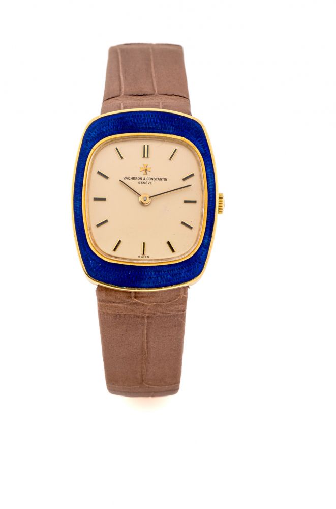 VACHERON CONSTANTIN, REF. 2019, BLUE ENAMEL, YELLOW GOLD