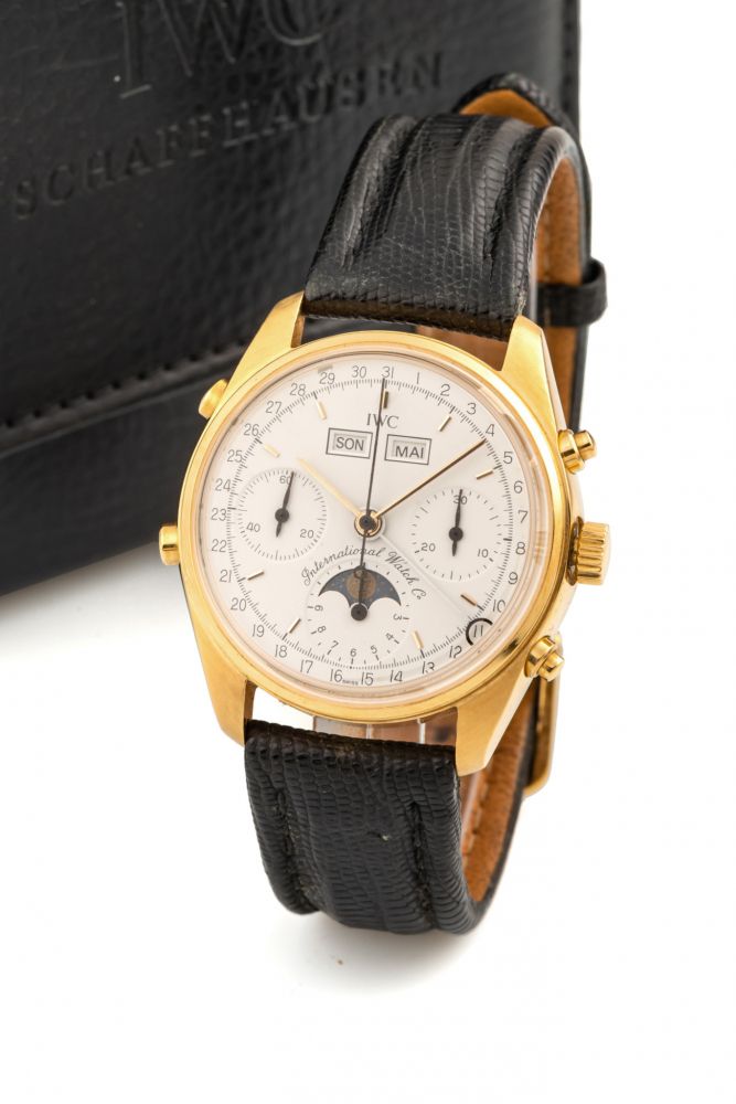 IWC, REF. 3710, TRIPLE DATE MOONPHASE CHRONOGRAPH, No. 150/150, GOLD