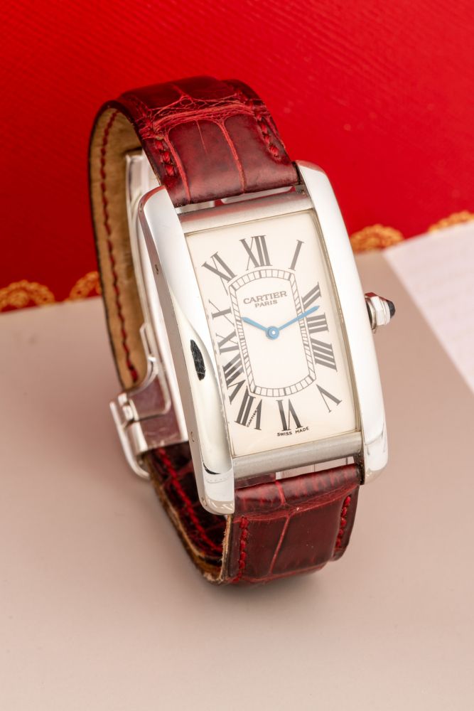 CARTIER, TANK AMERICAINE, MECHANICAL, PLATINUM