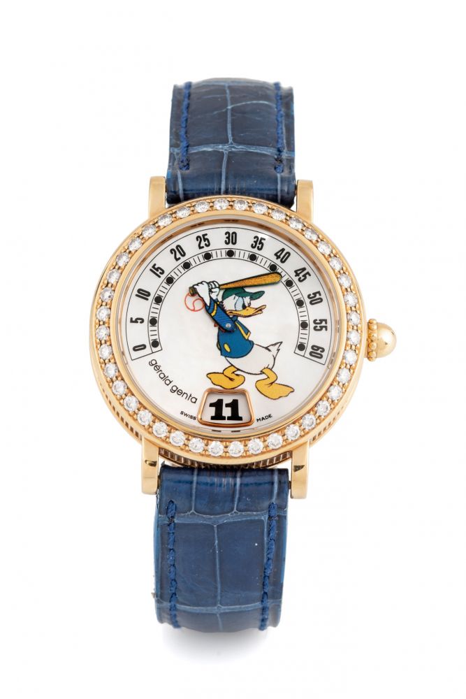 GERALD GENTA, DONALD DUCK, MOTHER-OF-PEARL AND DIAMONDS, YELLOW GOLD