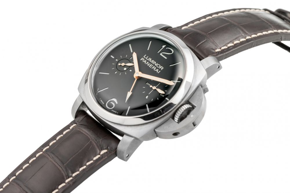 OFFICINE PANERAI, REF. PAM 406, LUMINOR 1950 TOURBILLON GMT, TITANIUM, LIMITED EDITION