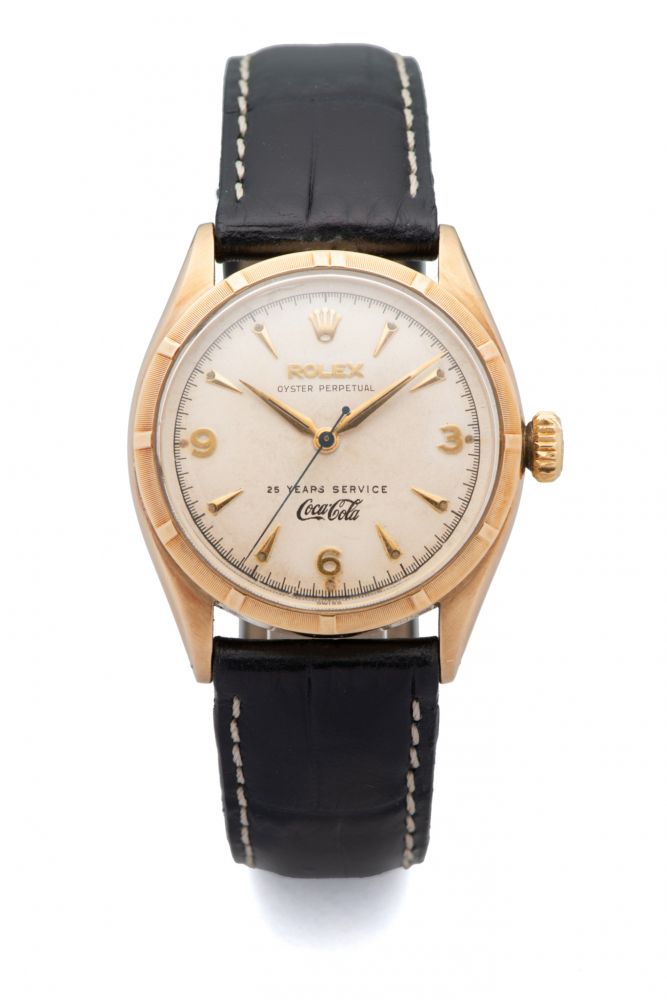ROLEX, REF. 6285, OYSTER-PERPETUAL, COCA-COLA DIAL, 14K YELLOW GOLD