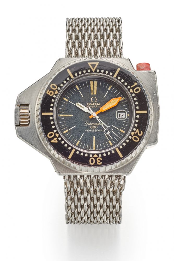 OMEGA REF. 166.077, LARGE DIVER’S, CENTRE-SECONDS, DATE, BLACK DIAL AND REVOLVING BEZEL. “SEAMASTER 600 PROFESSIONAL” SO-CALLED “PLOPROF”. STAINLESS STEEL