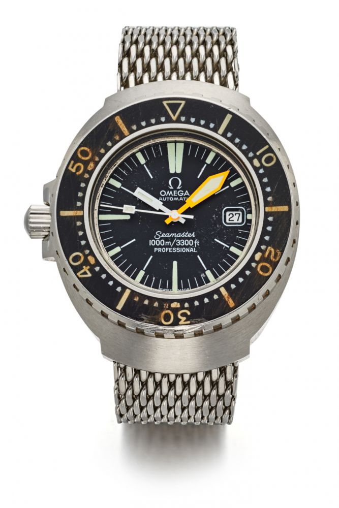 OMEGA REF. 166.093, LARGE DIVER’S, CENTRE-SECONDS, DATE, BLACK DIAL AND REVOLVING BEZEL. “SEAMASTER 1000 M / 3300 FT PROFESSIONAL” SO-CALLED “PLOPROF”. STAINLESS STEEL