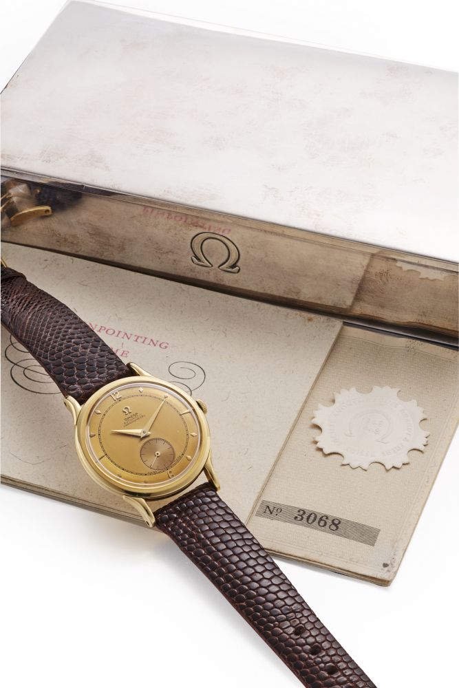 OMEGA AUTOMATIC CHRONOMETRE IN 18K YELLOW GOLD