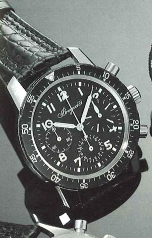 Breguet, No. B 21653, 1950's..Fine, stainless steel gentleman's military wristwatch.with retour en vol round button chronograph and registers.