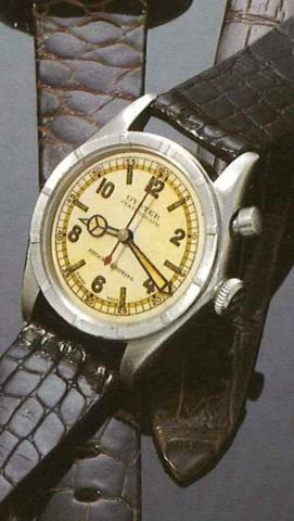 Rolex Oyster Centregraph, Shock-Resisting.Ref. 3462, 1930's..Extremely rare center second, stainless steel.gentleman's wristwatch with single button.chronograph.
