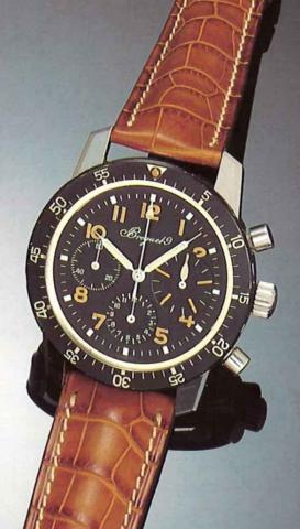 Breguet No. B 21275, limited edition of 500.examples, derived from the famous model made.for the French army (Aeronaval) ans sold to the.general public in the 1950's..Very fine stainless steel military wristwatch.with Retour en Vol round button chronograp