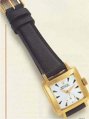 Rolex, Precision, Ref. 4663. Produced in the late 1930's.Fine, square, self-winding, 18K yellow gold mid-sized wristwatch.