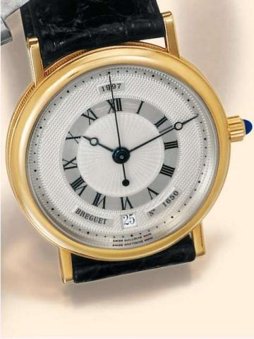 Breguet Double Dial, 04/97, No. 1650, Ref. 3999. Produced in a limited edition of 97 examples to celebrate the Hand-Over of Hong Kong from Britain to China in 1997..Fine, thin, center-seconds, self-winding, 18K yellow gold and porcelain gentleman's wristw