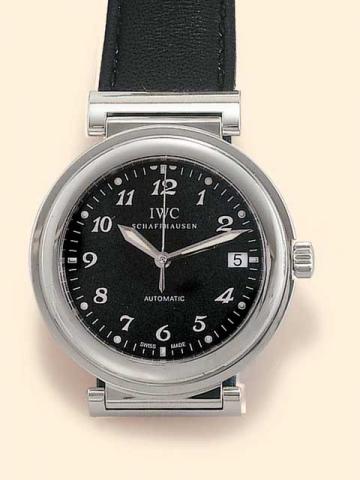 International Watch Co., Schaffhausen, Da Vinci SL, Ref. 3528. Produced in the 1990's.Fine, center-seconds, self-winding, stainless steel gentleman's wristwatch with date and a stainless steel IWC buckle.