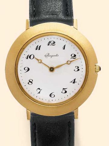 Breguet, Ref. 726. Pro-duced in the 1970's.Very fine, thin, 18K yellow gold gen-tleman's wristwatch.