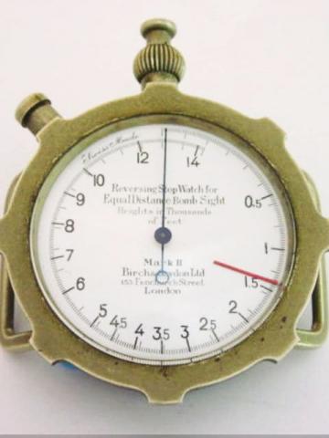 Birch Gaydon Ltd, 153 Fenchurch Street, London, Mark II, Reversing Stop Watch for Equal Distance Bomb Sight, Height in Thousands of Feet, Ref. 176, Swiss. Produced in the 1940