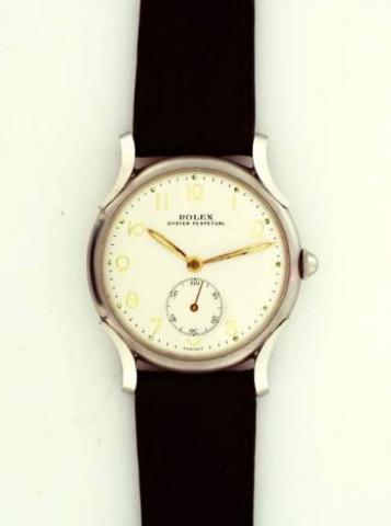 Rolex Oyster Perpetual, Ref. 4542. Produced in the 1940 's..Very fine, water-resistant, stainless steel gentleman's chronometer-wristwatch.