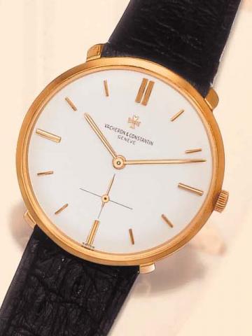 Vacheron Constantin, Geneve, No. 542973, case No. 373036, Ref. 6317. Produced circa 1957. Fine, flat, 18K yellow gold gentleman's wristwatch.