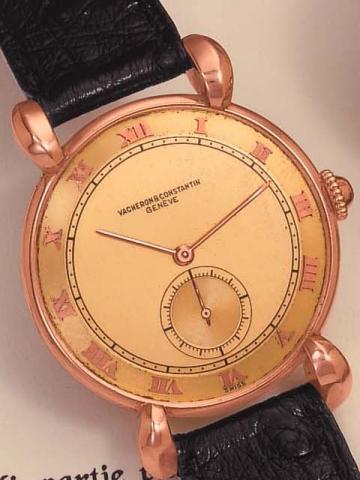 Vacheron Constantin, Geneve, No. 448011, case No. 285611, Ref. 4321. Produced and sold in 1945. Very fine and unusual large 18K pink gold gentleman's wristwatch. Accompanied by a certificate.