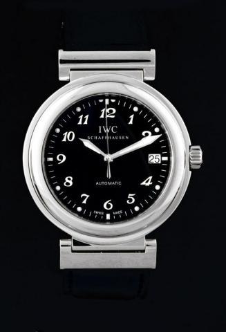 International Watch Co., Schaffhausen, Da Vinci SL, Ref. 3528. Produced in the late 1990s.Fine, center-seconds, self-winding, water-resistant, stainless steel gentleman's wristwatch with date and a stainless steel IWC buckle.