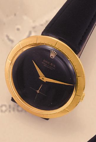 Rolex, Officially Certified Chronometer, No. 645861, Ref. 9522. Produced in the 1960s. Fine and rare, 18K yellow gold gentleman's wristwatch.