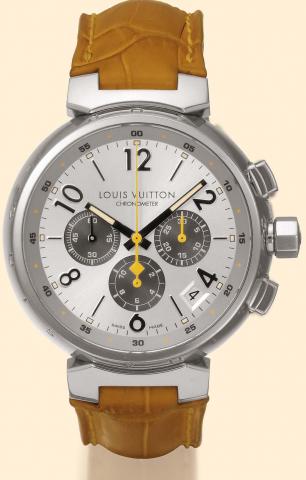 Louis Vuitton, Chronometer, No. 087/120, Ref. Q 11430. Limited edition manufactured in 2003 in 120 examples celebrating the 20th anniversary of the sailing Louis Vuitton Cup. Very fine and extremely rare thick, self-winding, water-resistant down to 100 m.