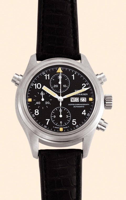 International Watch Co. Der Doppelchro-nograph No. 2541895, Ref. 3711-004. Made in the 1990s. Fine, oversized, self-winding, stainless steel gentleman