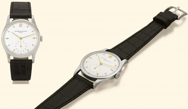 Vacheron Constantin, Geneve, No. 499038, case No. 324560, Ref. 4073. Made in 1952. Very fine and rare, stainless steel gentleman's wristwatch, with a stainless steel Vacheron Constantin buckle. Accompanied by a Certificate of Authenticity.