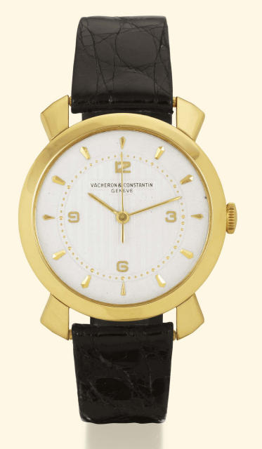So-called Malta Vacheron Constantin, Geneve, No. 510262, case No. 343393, Ref. 4716. Made in 1954. Fine and rare, oversized, center-seconds 18K yellow gold gentleman's wristwatch with a yellow gold Vacheron Constantin buckle. Accompanied by a Certificat