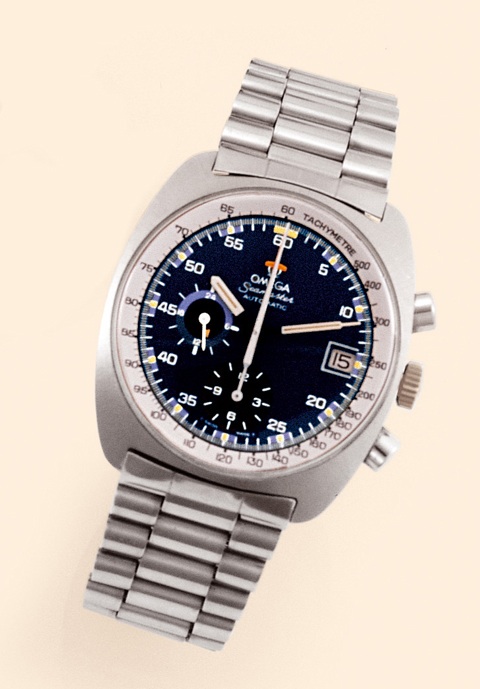 Seamaster Automatic Omega, Seamaster Automatic , Ref. 176.007. Made in the 1970s. Fine, tonneau-shaped, self-winding, water-resistant, stainless steel diver's wristwatch with round button chronograph, registers, date, 24-hour night/day indication and tach