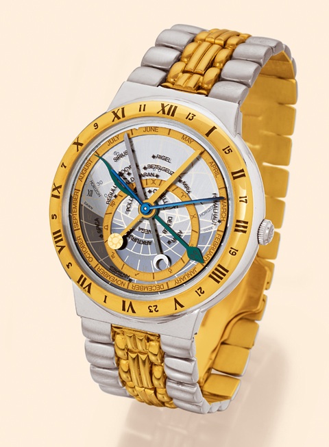 Astrolabium Galileo Galilei Ulysse Nardin, Locle, Suisse, Astrolabium Galileo Galilei, No. 167, Ref. 912.22. Made in the 1990s. Very fine and unusual, astronomic, water-resistant, self-winding, 18K white and yellow gold gentleman's wristwatch with astrola