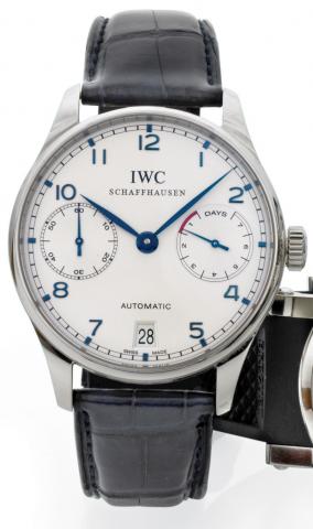 International Watch Co., Schaffhausen, Portuguese Automatic, Ref. 500107. Production of this reference.started in 2002..Fine, large, self-winding, water-resistant, stainless steel gentleman's wristwatch with date, 7-day powerreserve.and a stainless steel 